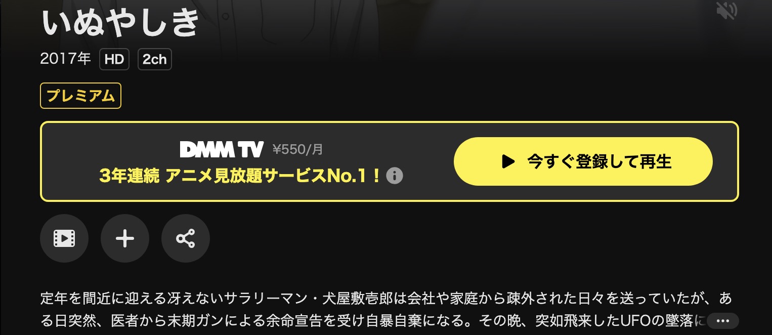 DMM TVのいぬやしき配信画像