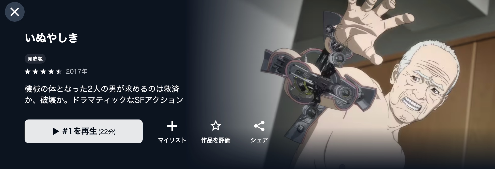 U-NEXTのいぬやしき配信画像