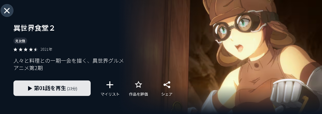 U-NEXTの異世界食堂2（2期）配信画像