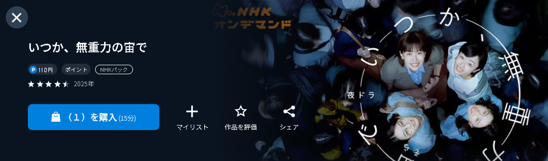 NHKオンデマンドのいつか、無重力の宙（そら）で配信画像