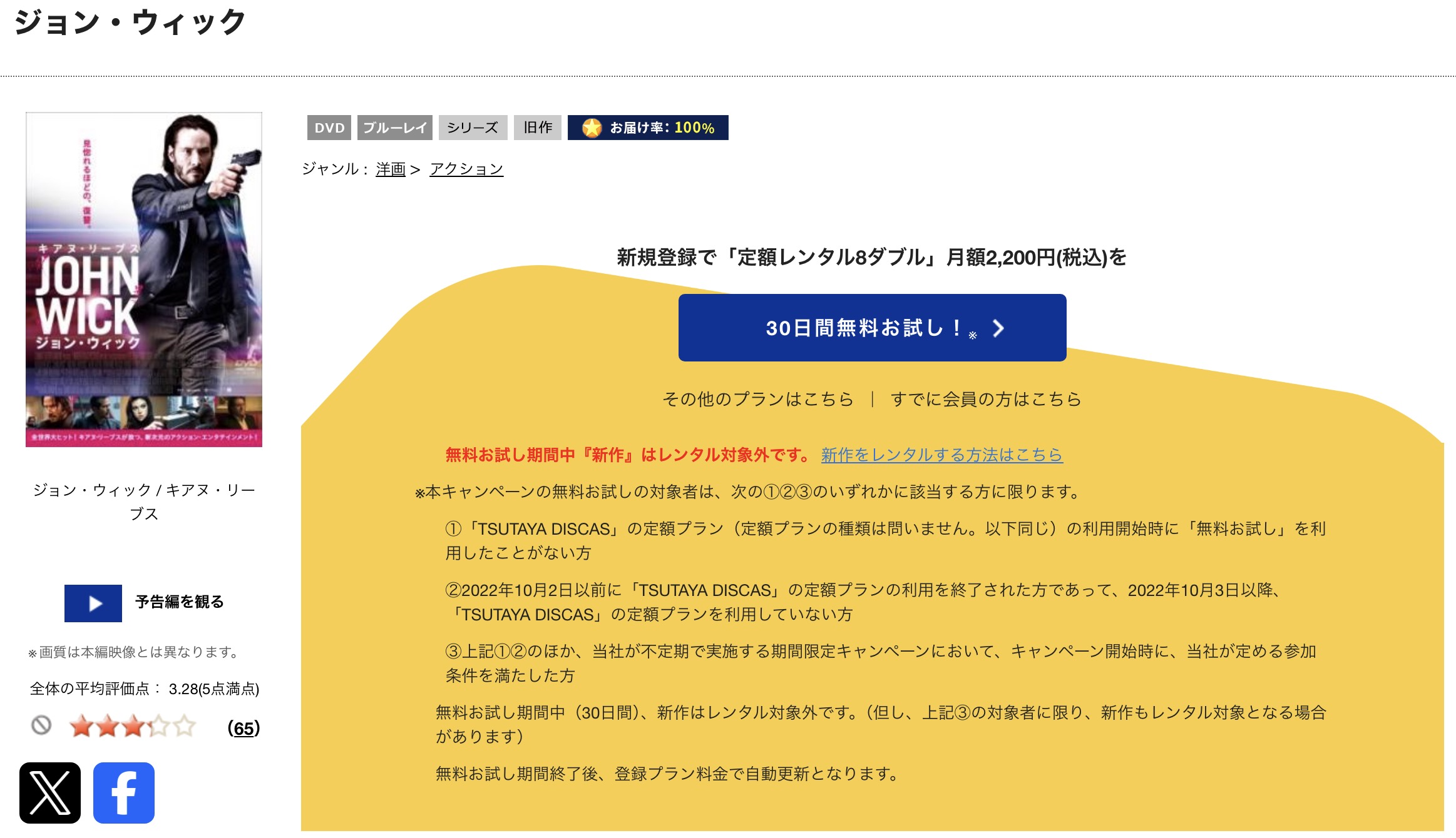 TSUTAYA DISCASのジョン・ウィック