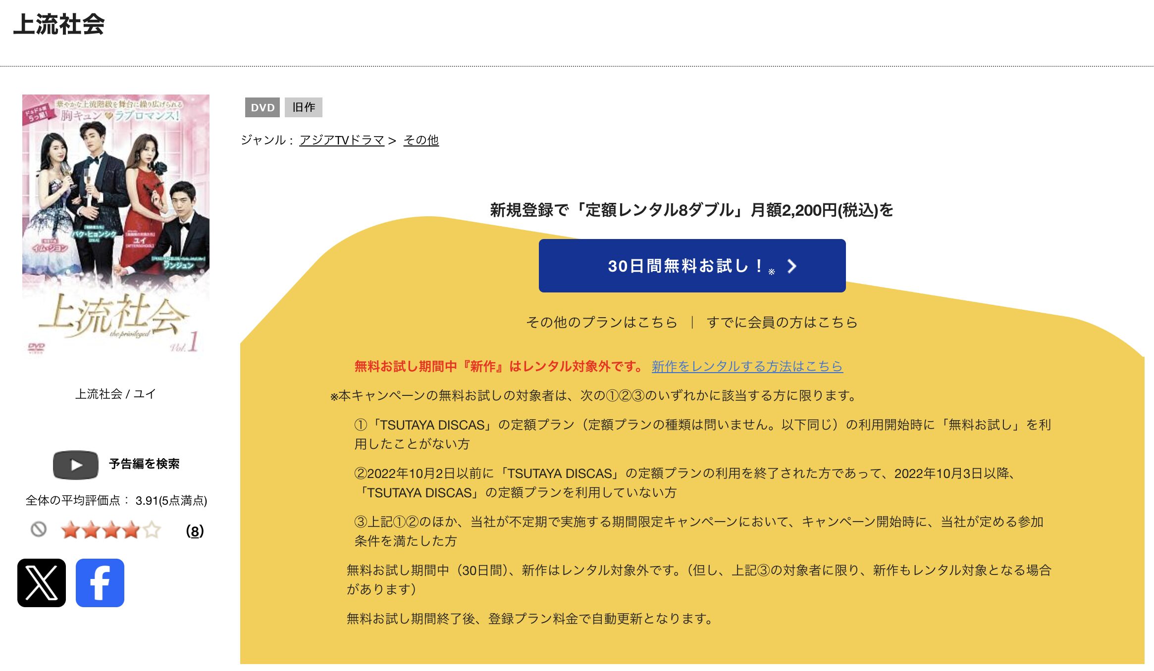 TSUTAYA DISCASの上流社会