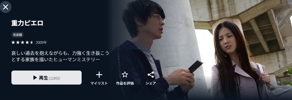 U-NEXTの重力ピエロ配信画像