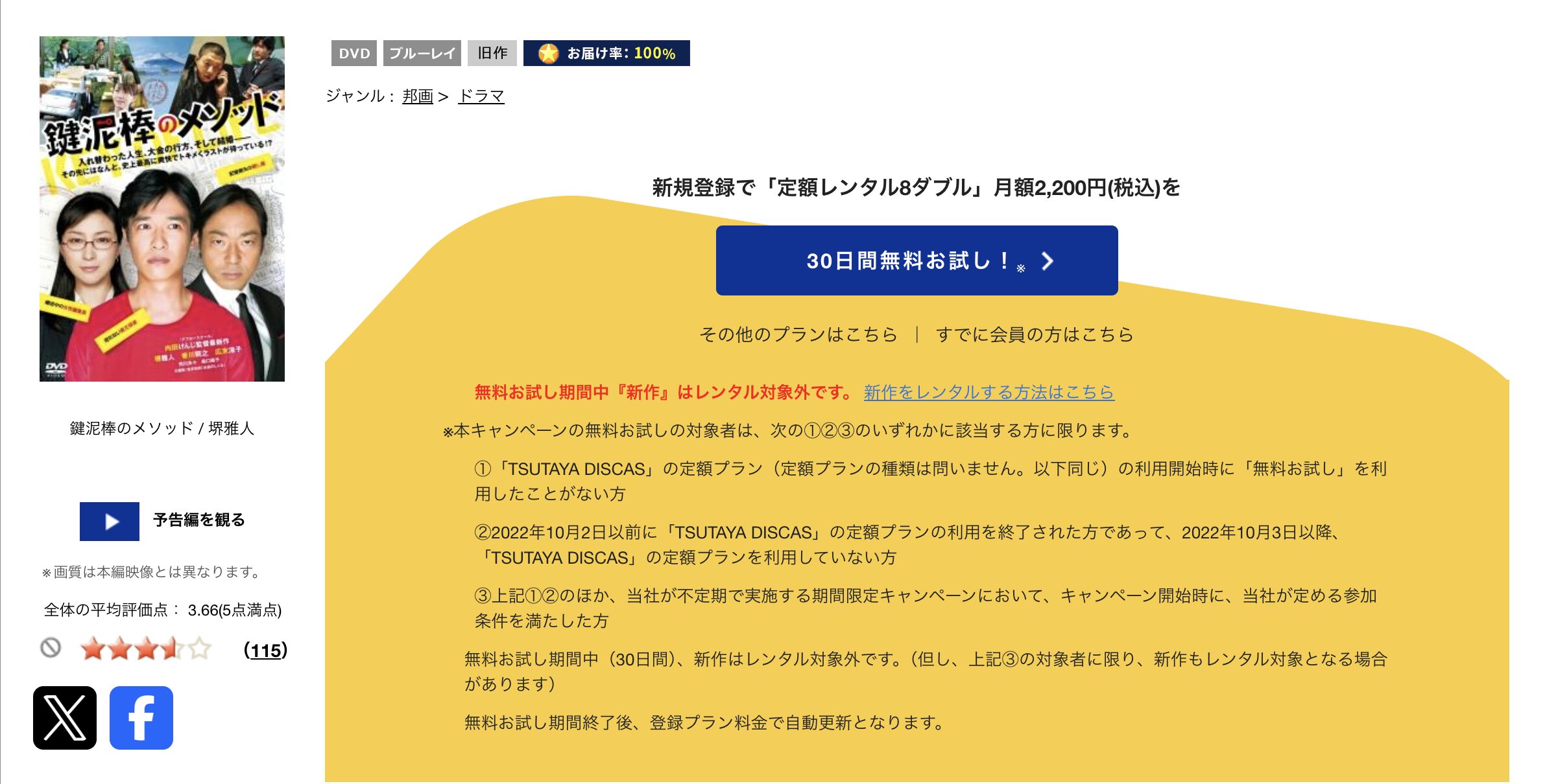 TSUTAYA DISCASの鍵泥棒のメソッド
