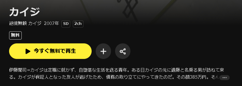 DMM TVの逆境無頼カイジ(1期)配信画像