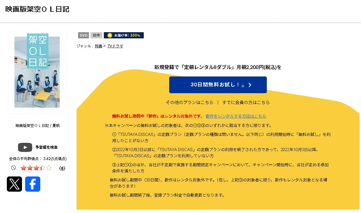 TSUTAYA DISCASの架空OL日記