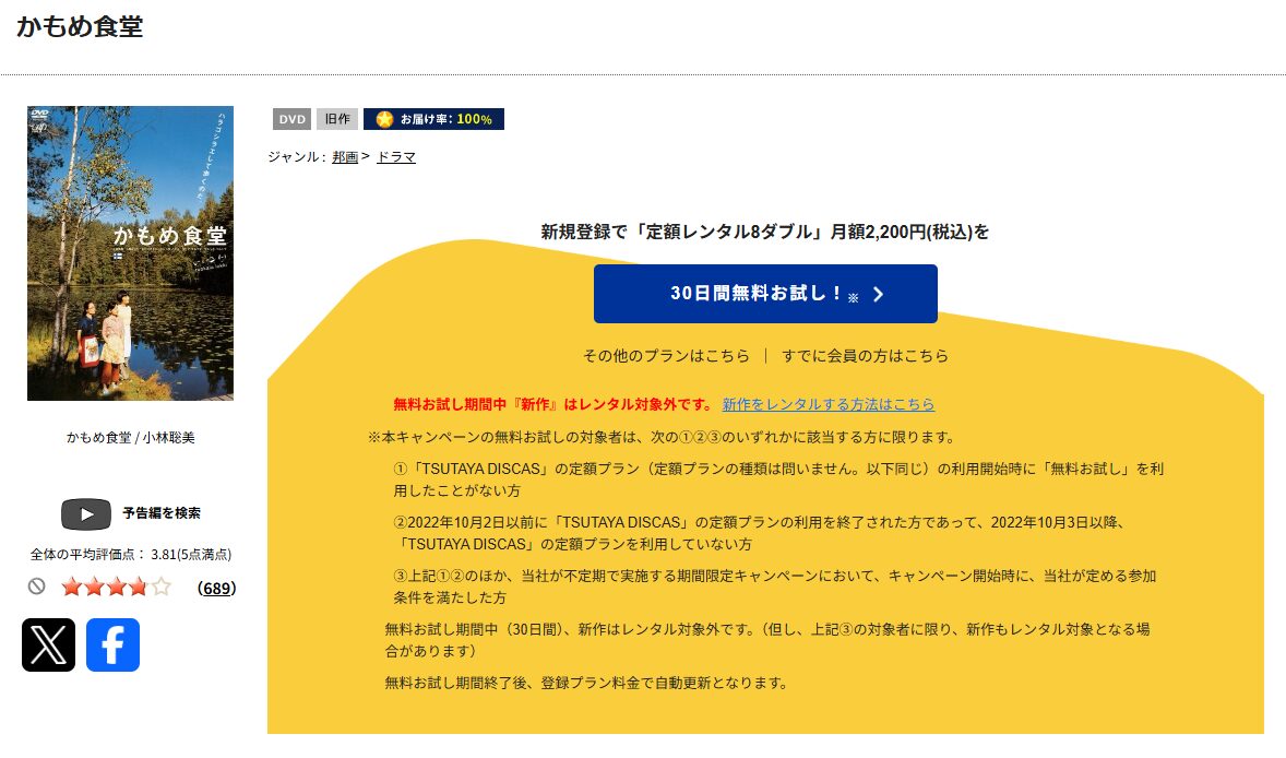 TSUTAYA DISCASのかもめ食堂