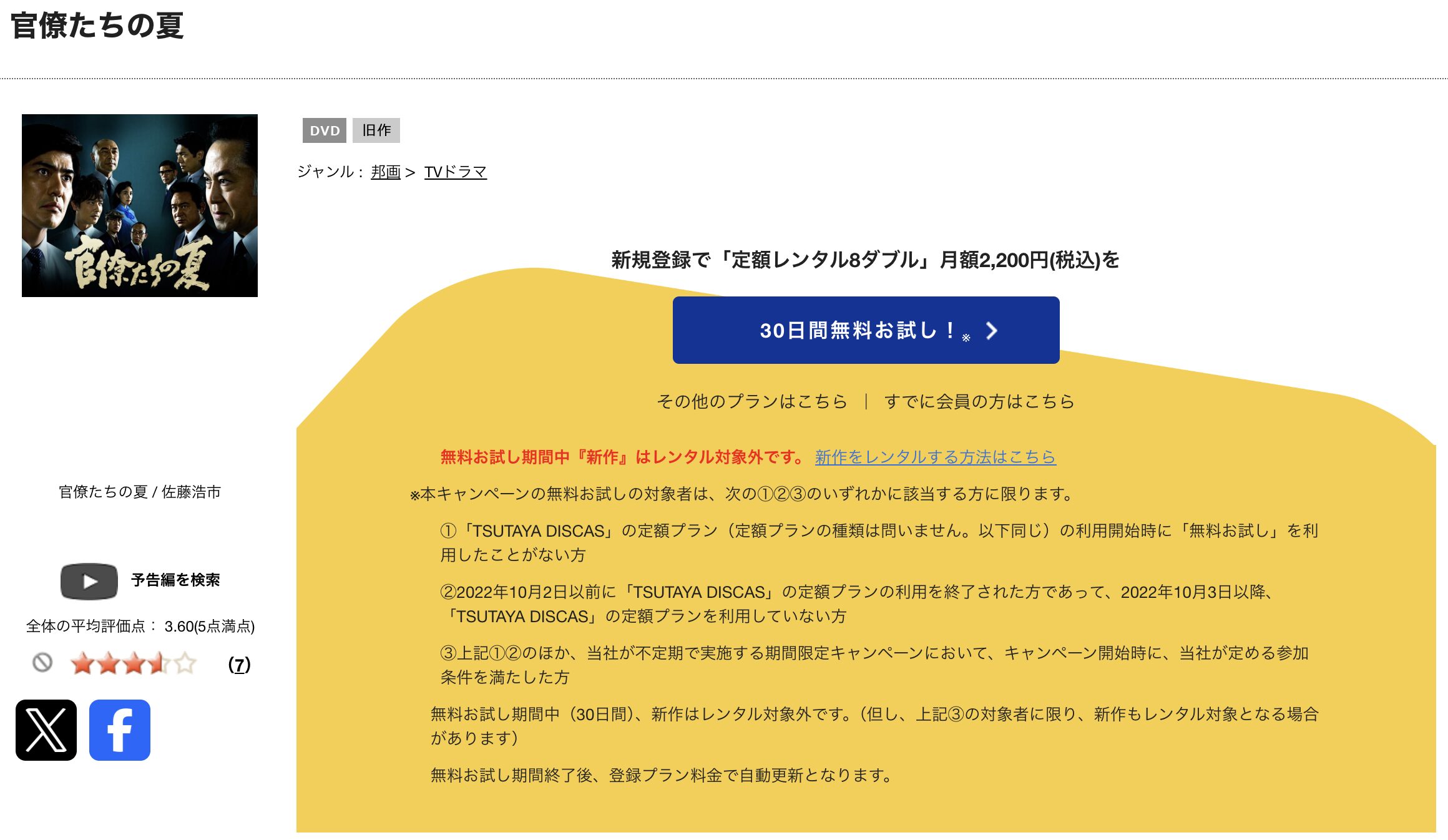 TSUTAYA DISCASの官僚たちの夏