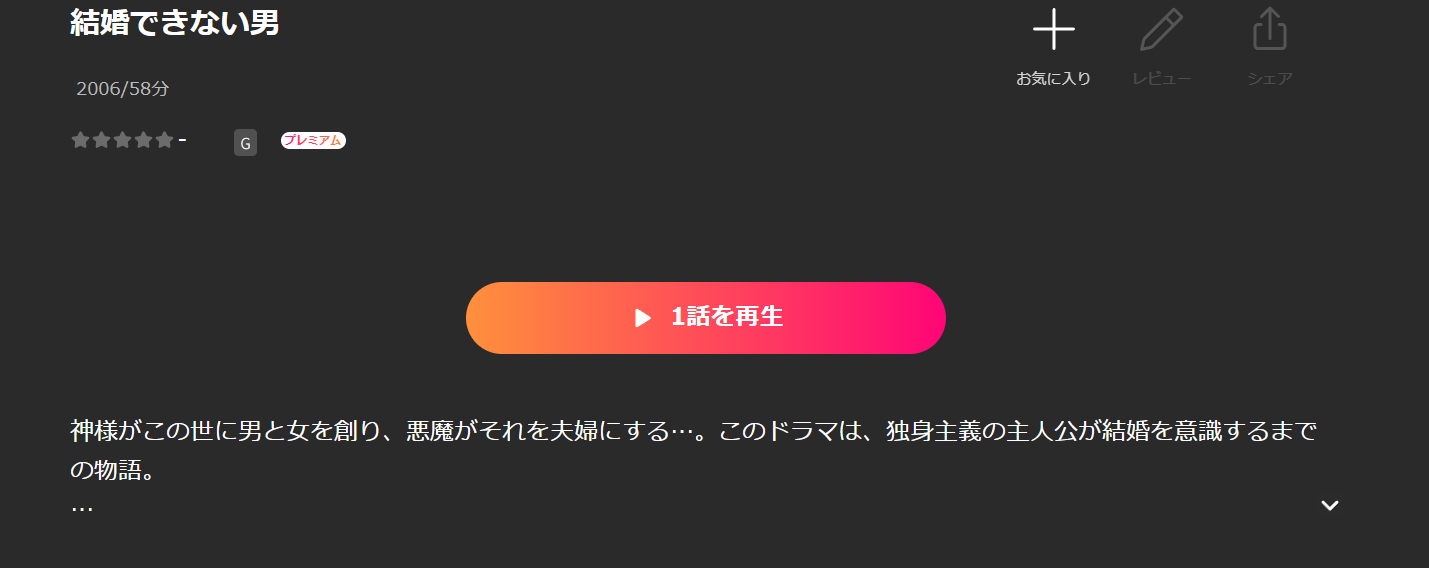 Leminoの結婚できない男配信画像