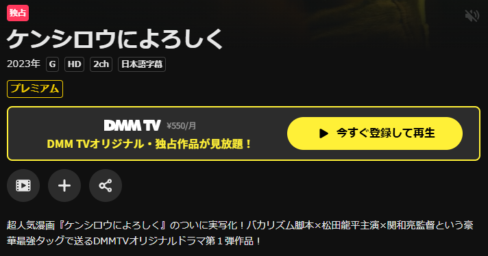 DMM TVのケンシロウによろしく(実写)配信画像