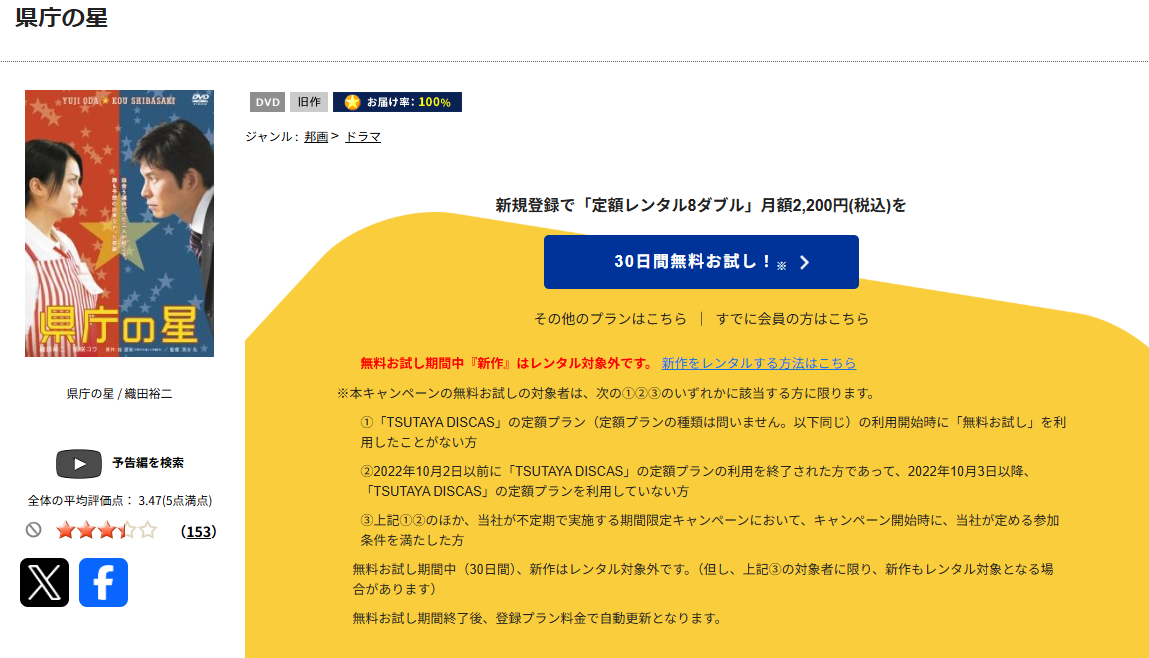 TSUTAYA DISCASの県庁の星