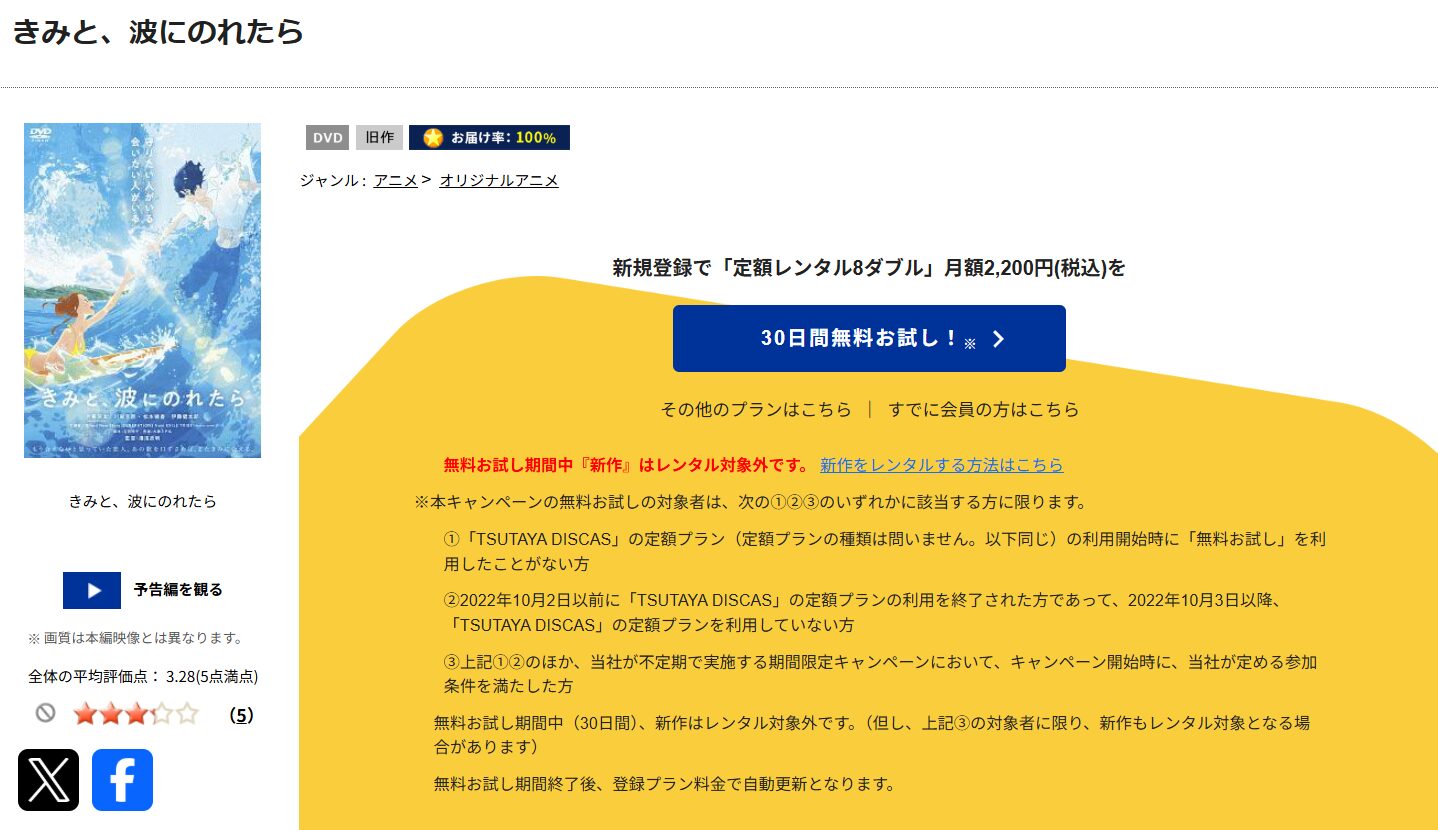 DMM TVのきみと、波にのれたら配信画像