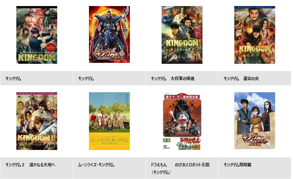 TSUTAYA DISCASのキングダム（実写）