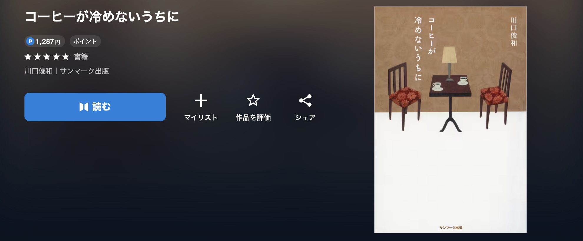 U-NEXTのコーヒーが冷めないうちに書籍画像