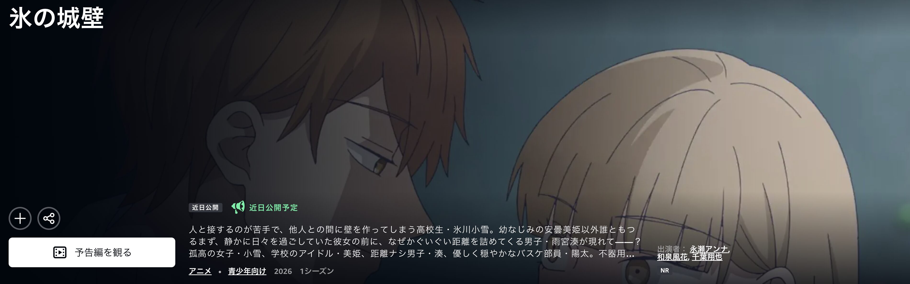 Amazonプライムの氷の城壁配信画像