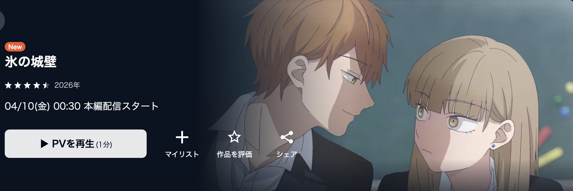 U-NEXTの氷の城壁配信画像