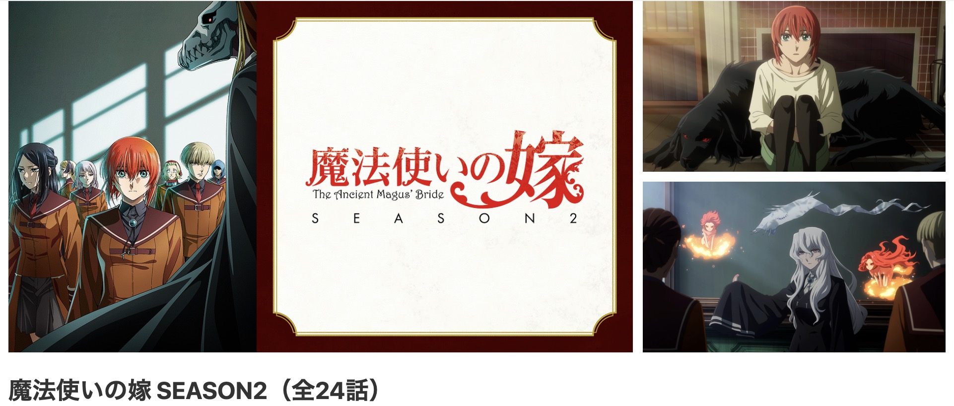 dアニメストアの魔法使いの嫁 2期配信画像
