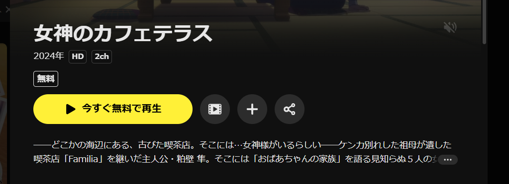 DMM TVの女神のカフェテラス配信画像