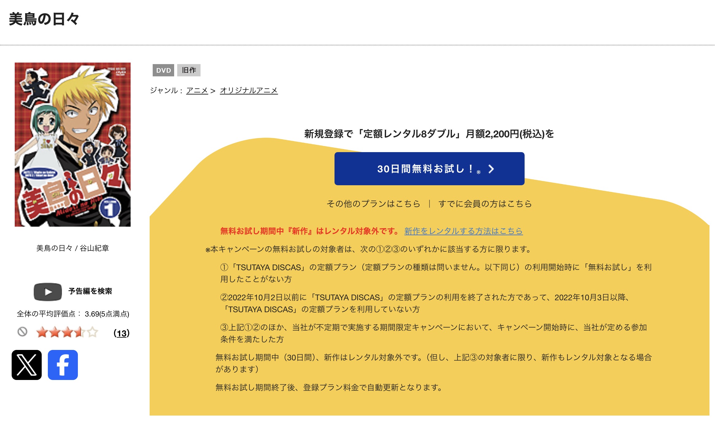 TSUTAYA DISCASの美鳥の日々