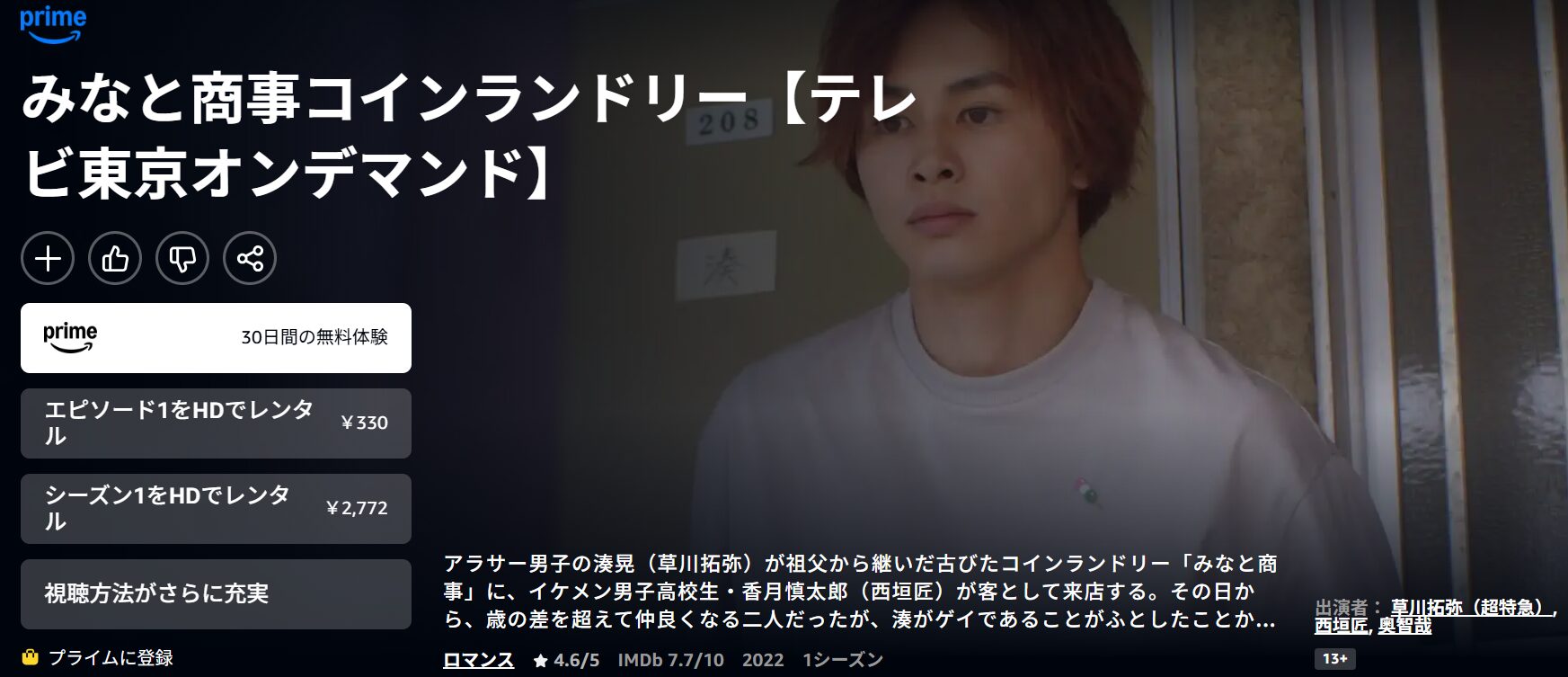 Amazonプライムのみなと商事コインランドリー配信画像