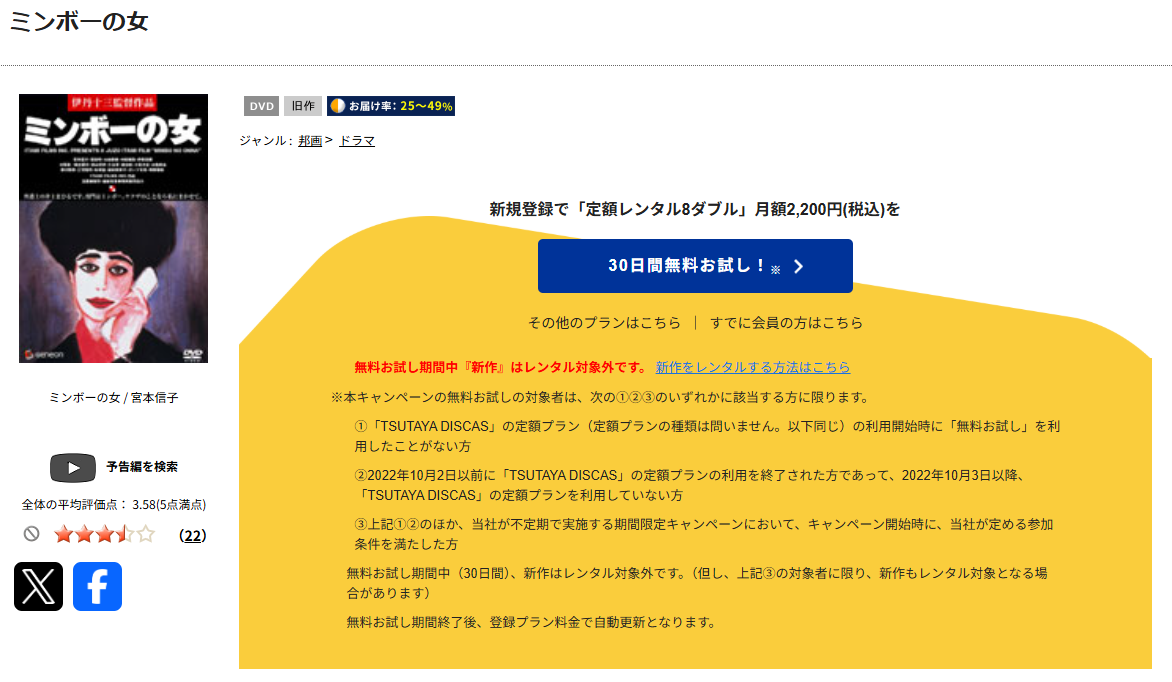 TSUTAYA DISCASのミンボーの女