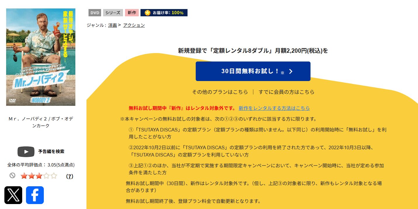 TSUTAYA DISCASのMr.ノーバディ2