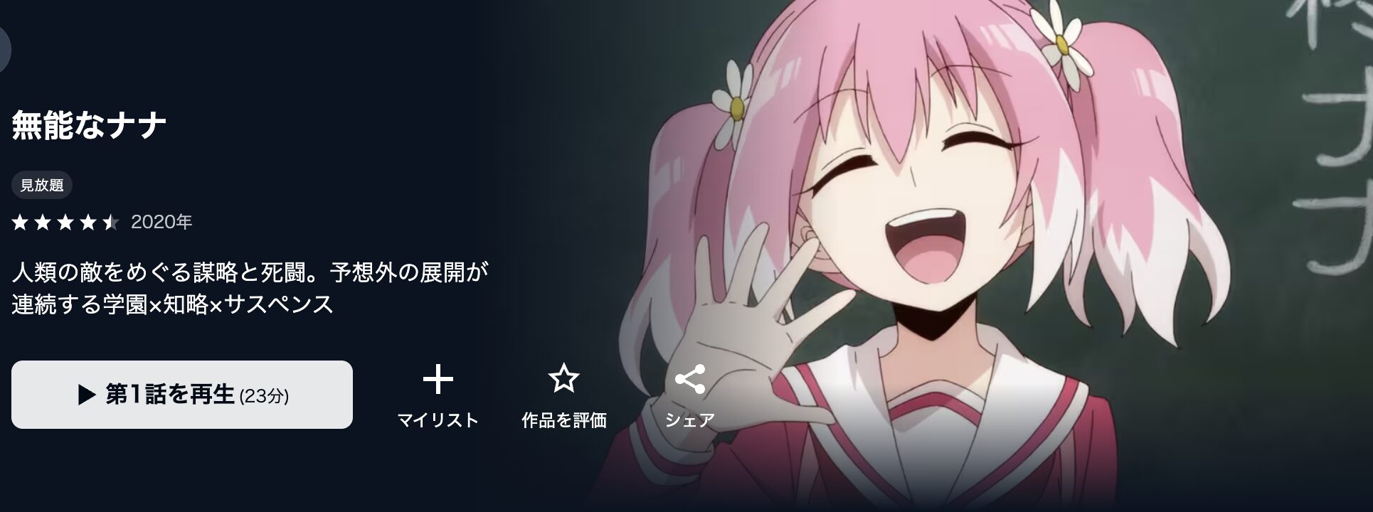 U-NEXTの無能なナナ配信画像