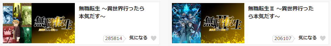 dアニメストアの無職転生配信画像