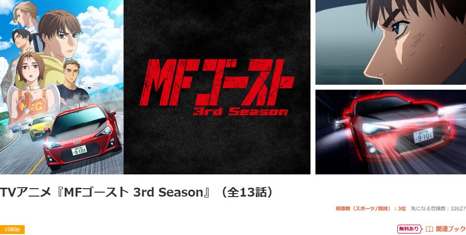 dアニメストアのMFゴースト（3期）配信画像