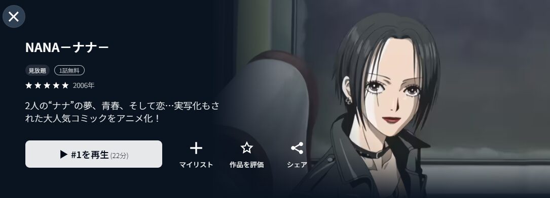 U-NEXTのNANA-ナナ-配信画像