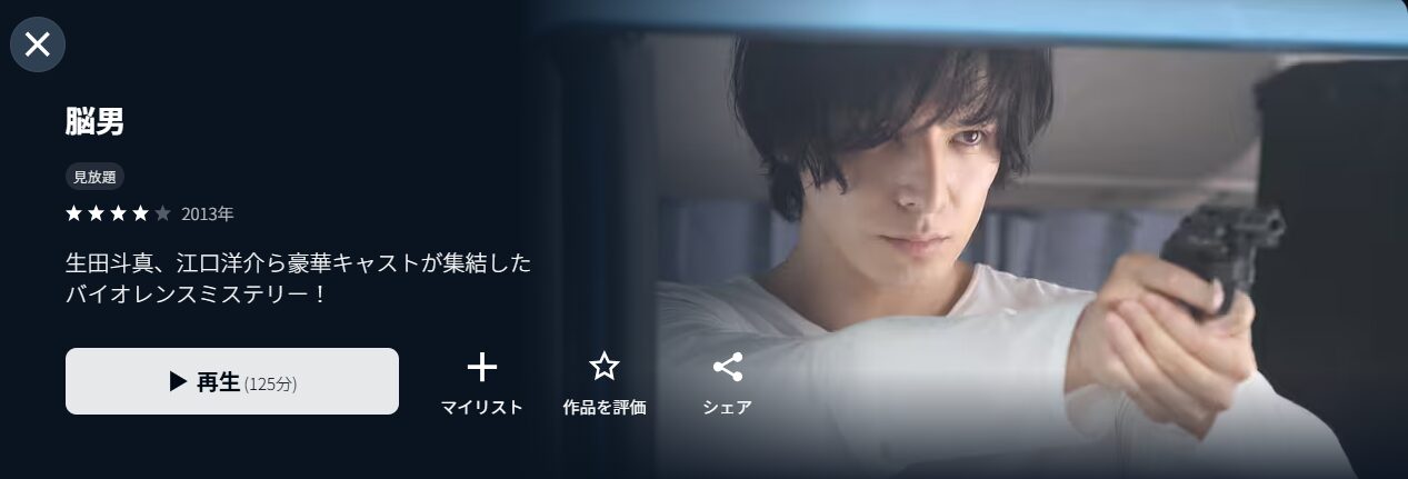 U-NEXTの脳男配信画像