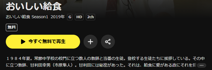 DMM TVのおいしい給食 シーズン1配信画像