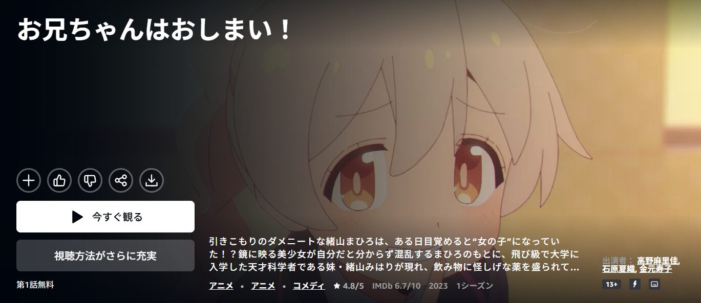 Amazonプライムのお兄ちゃんはおしまい！配信画像