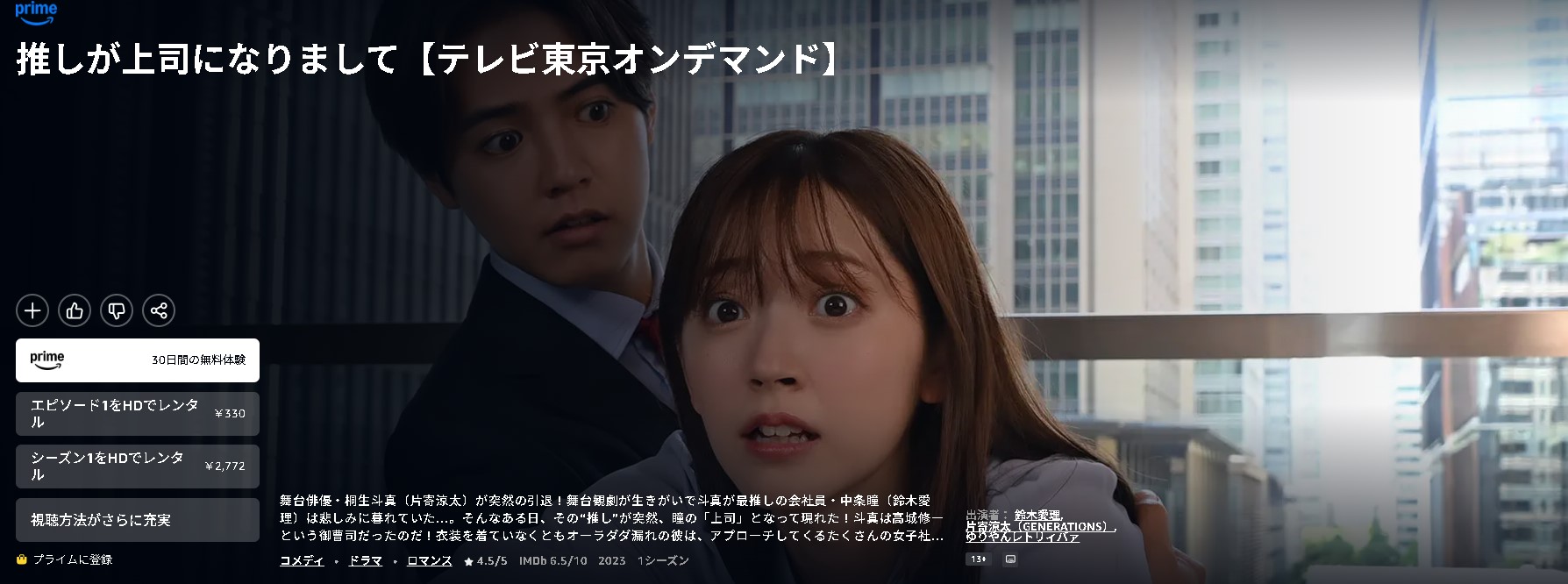 Amazonプライムの推しが上司になりまして配信画像