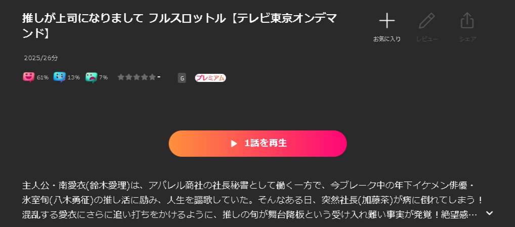 Leminoの推しが上司になりまして フルスロットル配信画像