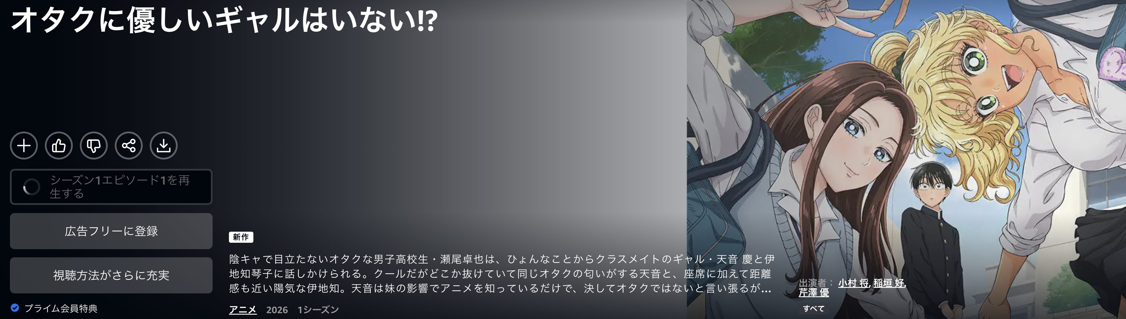 Amazonプライムのオタクに優しいギャルはいない!?配信画像