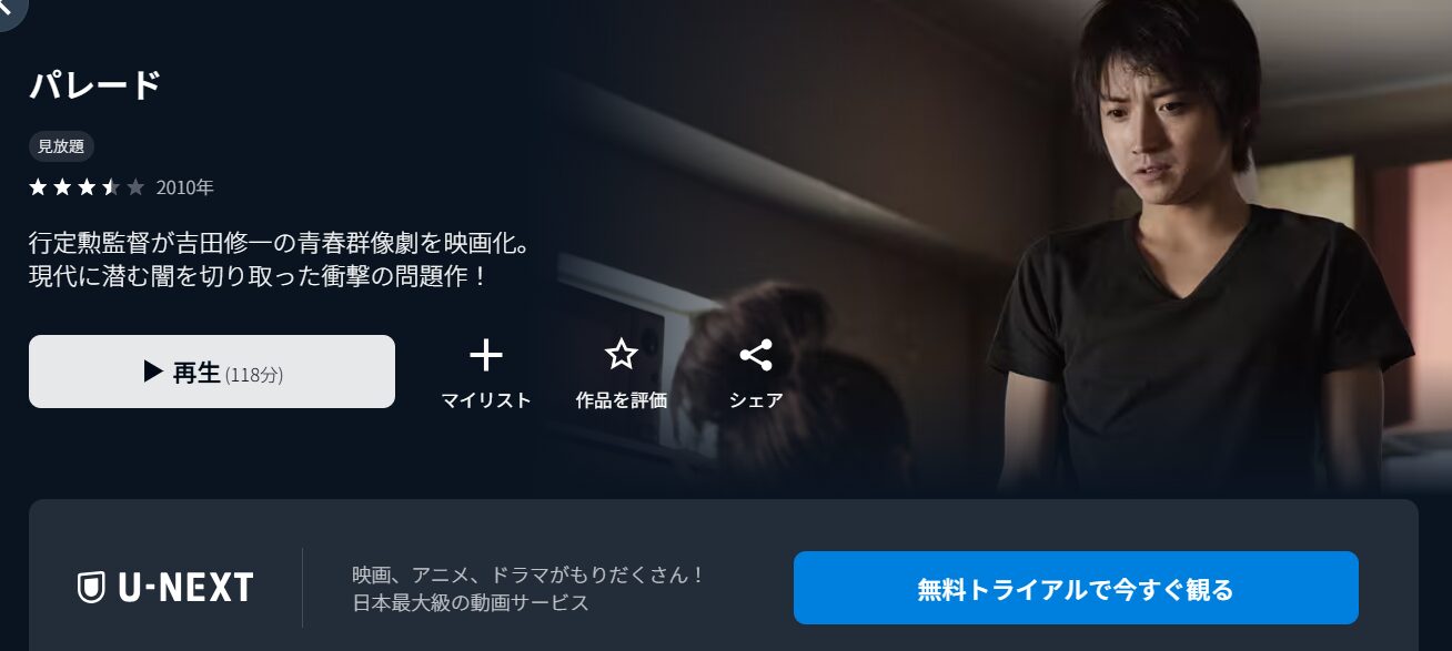 U-NEXTのパレード配信画像