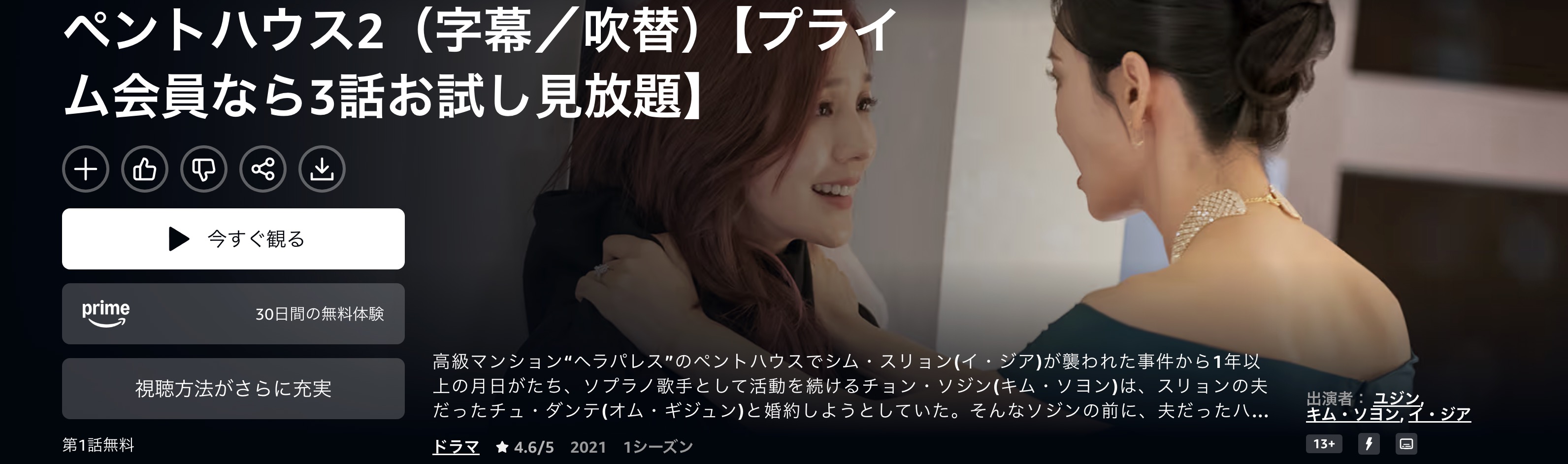 Amazonプライムのペントハウス2配信画像