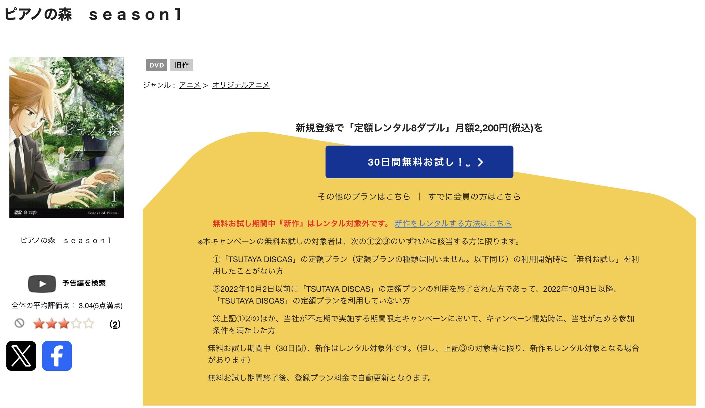 TSUTAYA DISCASのピアノの森