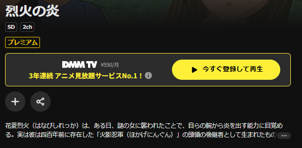 DMM TVの烈火の炎配信画像
