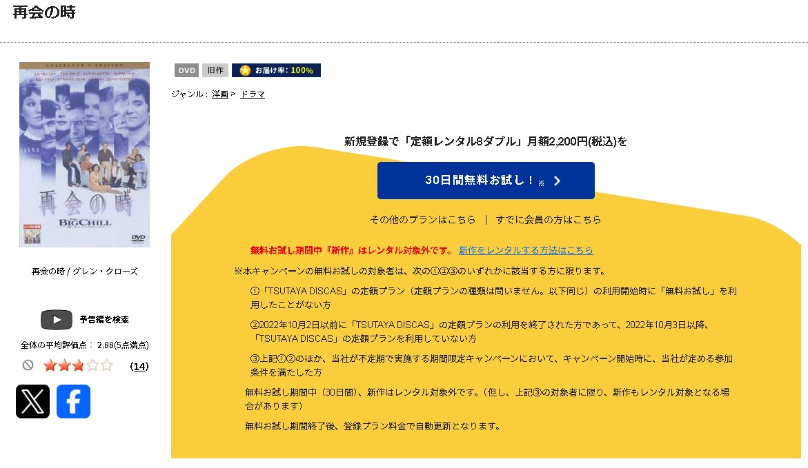 TSUTAYA DISCASの再会の時