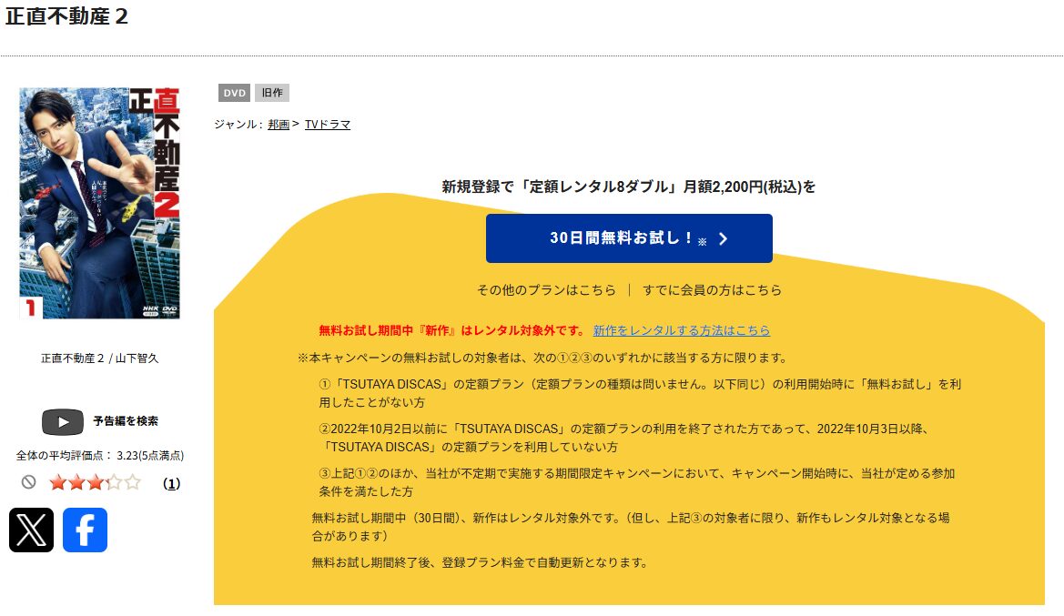 TSUTAYA DISCASの正直不動産2