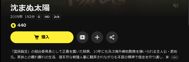 DMM TVの沈まぬ太陽配信画像