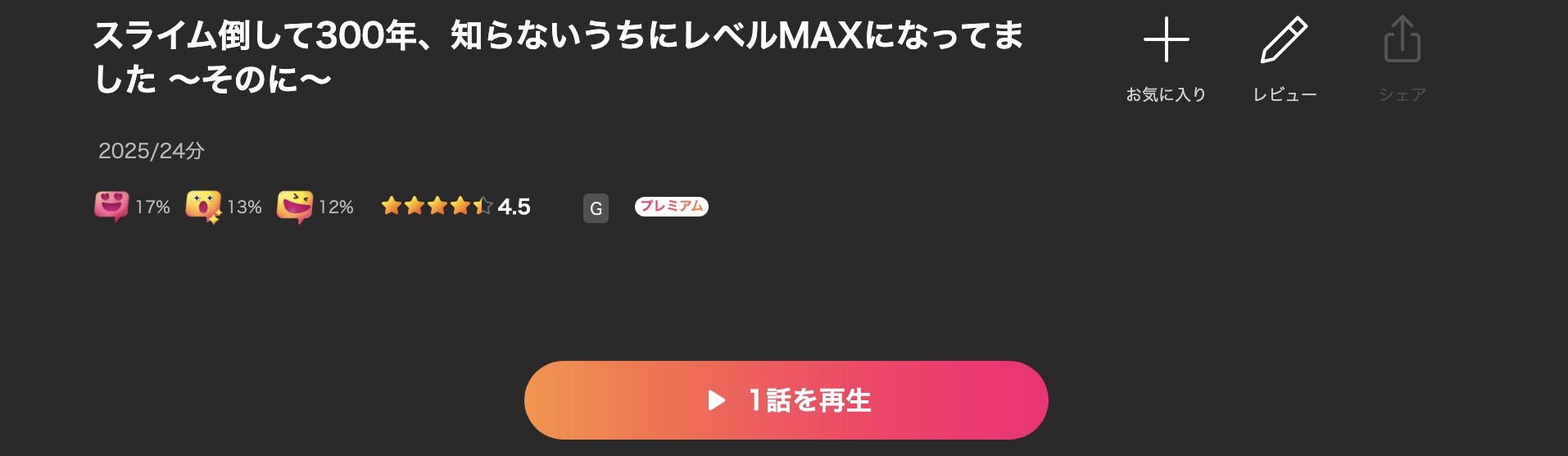 Leminoのスライム倒して300年、知らないうちにレベルMAXになってました配信画像