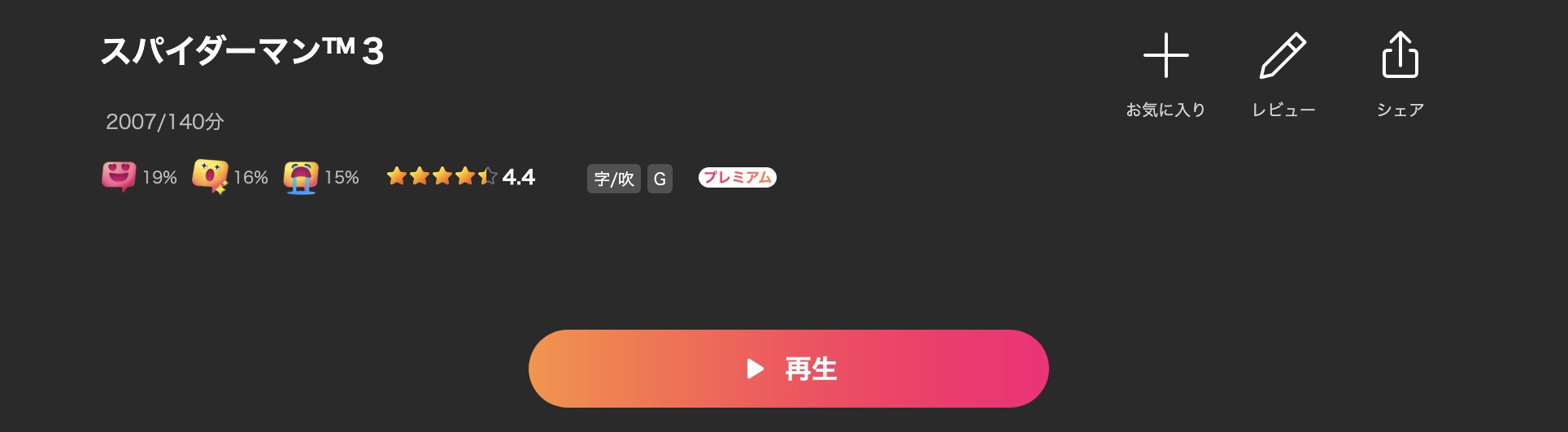 Leminoのスパイダーマン3配信画像