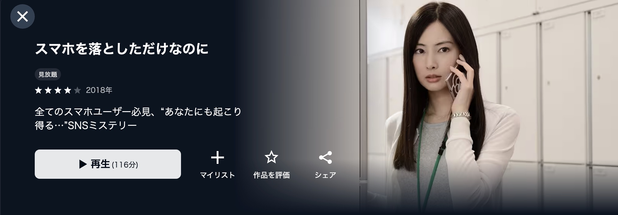 U-NEXTのスマホを落としただけなのに配信画像