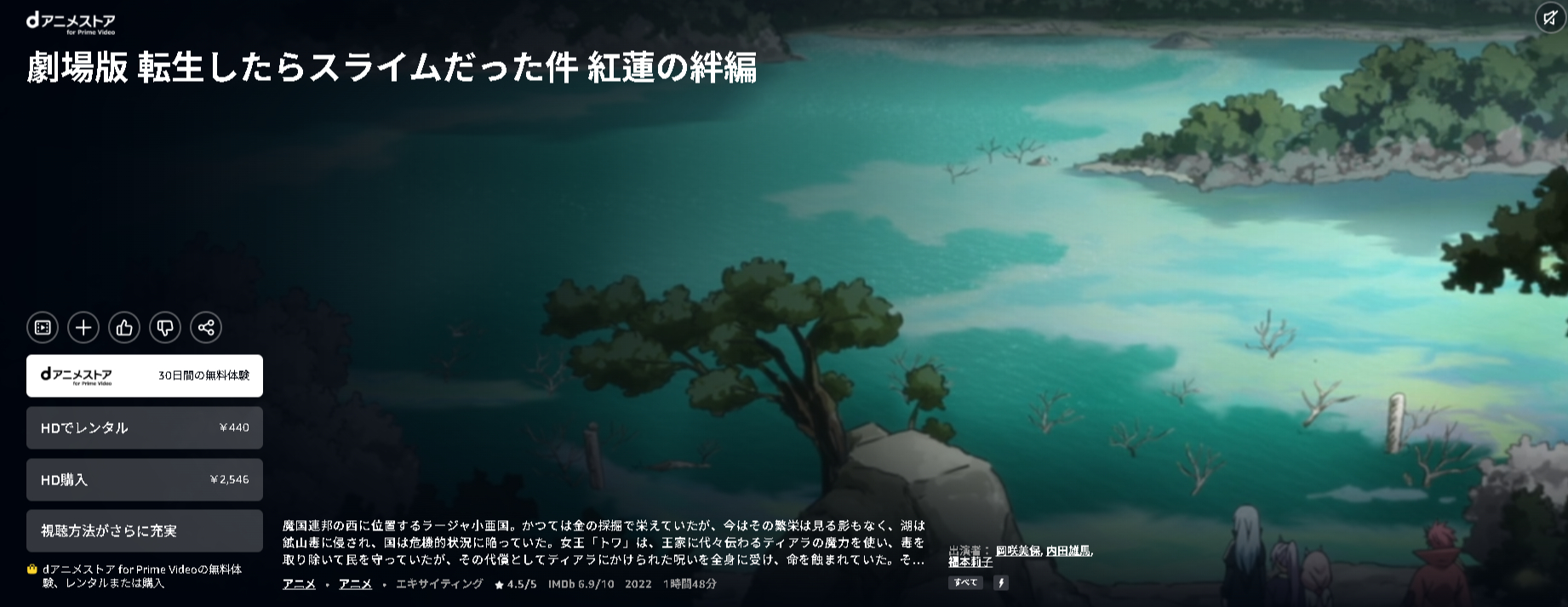 Amazonプライムの転生したらスライムだった件 紅蓮の絆編配信画像