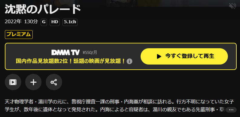 DMM TVのガリレオ 沈黙のパレード配信画像