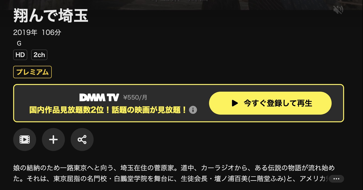 DMM TVの翔んで埼玉配信画像