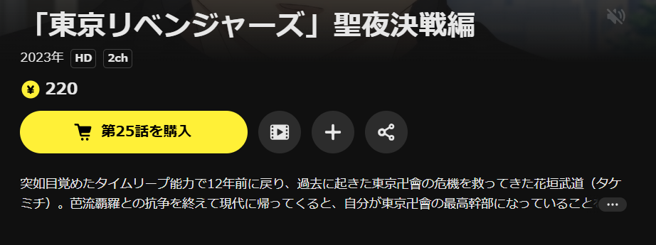 DMM TVの東京リベンジャーズ 聖夜決戦編(2期)配信画像